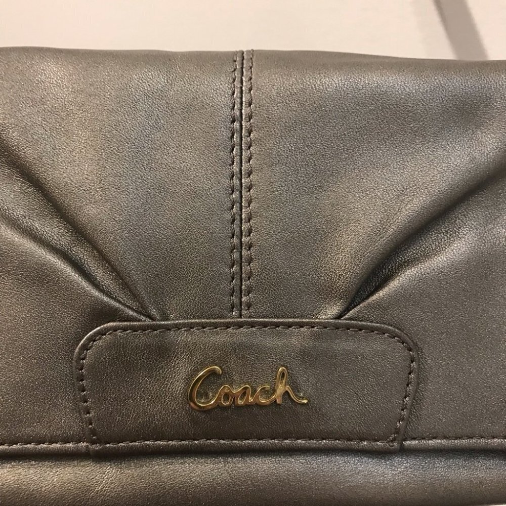 Coach LEATHER FLAP WRISTLET Bag Purse